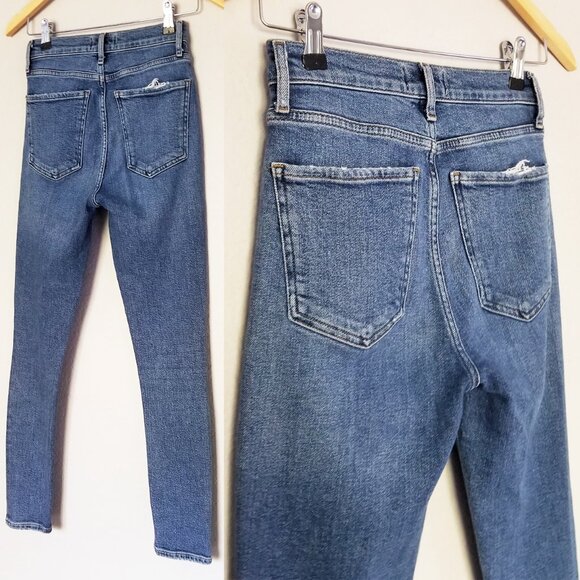 AGOLDE Nico High Rise Slim-Fit Distressed Jeans Shoreline Revolve Button Fly 23 - Picture 10 of 15